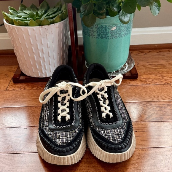 DOLCE VITA Dolen Denae sneakers Cream and black platform Size 8 - Picture 2 of 10